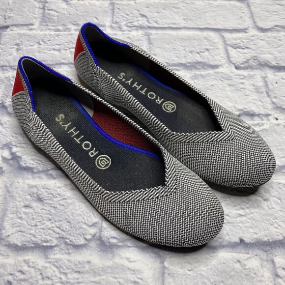 Rothys The Flat in Cherry Ribbon Stripe (retired) - Picture 1 of 7